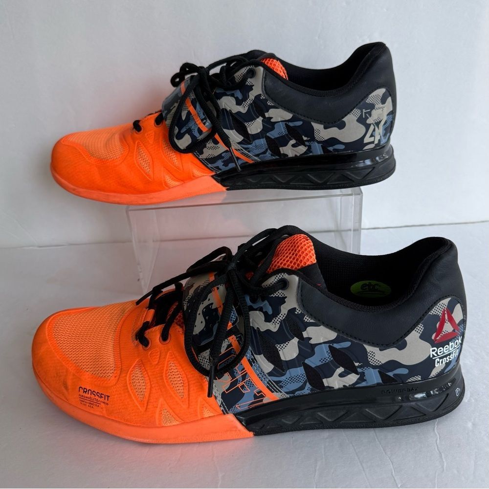 Reebok Camo Men’s 11 Crossfit Lifter 2.0 Shoes Neon Orange Black V67579